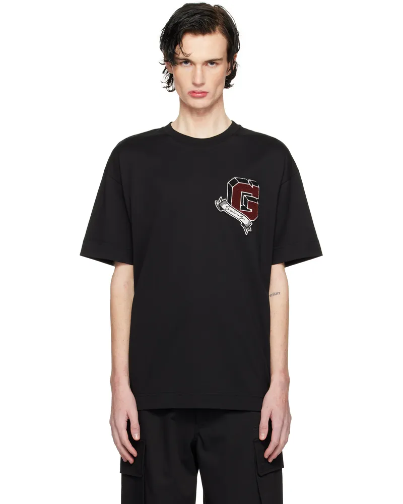Givenchy Black 'GIVENCHY' College T-shirt 001-black