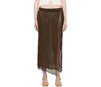 Brown Elena Midi Skirt