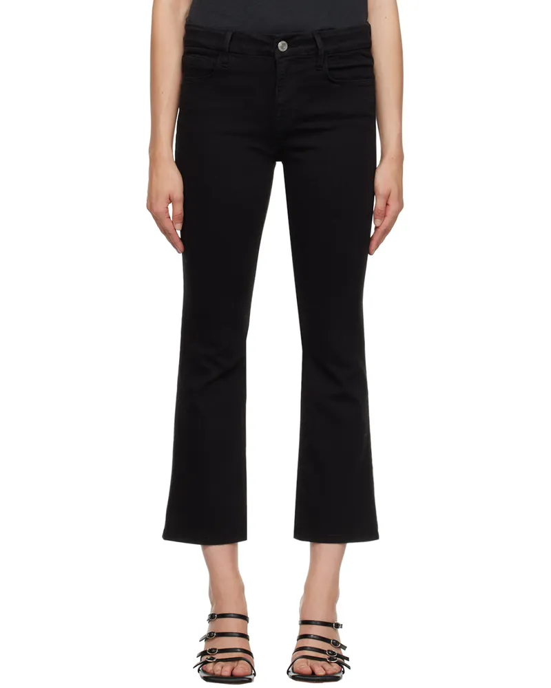 Frame Denim Black 'Le Crop Mini Boot' Jeans Film