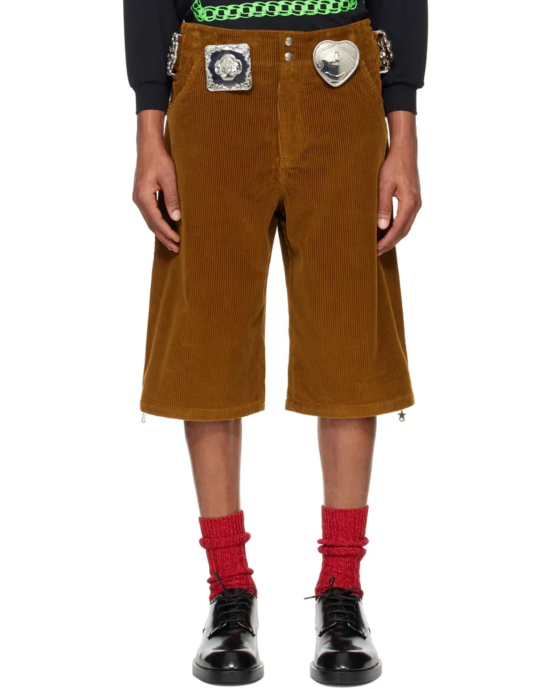 CHOPOVA LOWENA Tan Biggity Shorts Brown