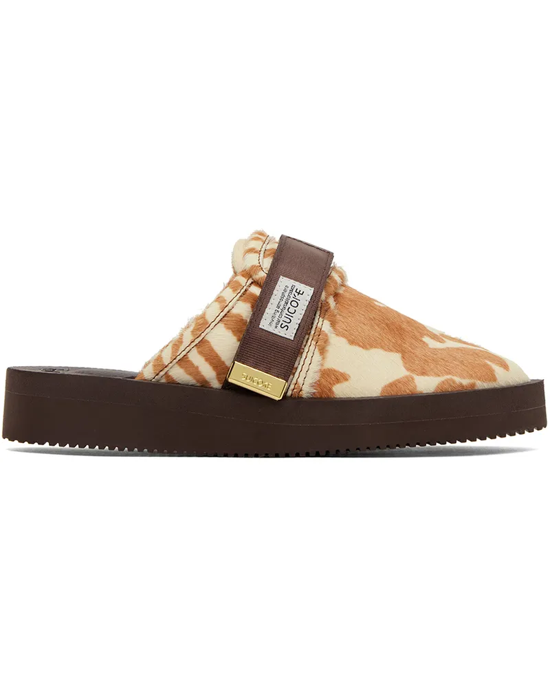 SUICOKE Brown & White ZAVO-VHL Sandals Safari