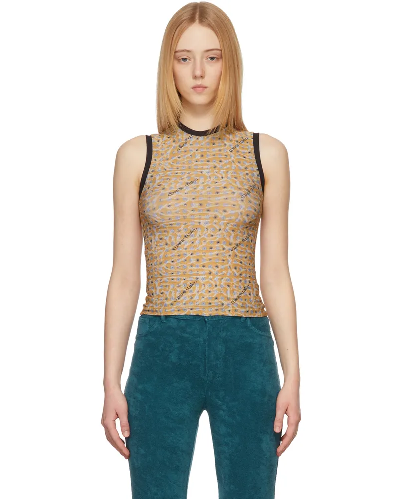 Maisie Wilen Orange Muscle Beach Tank Top Cellophane