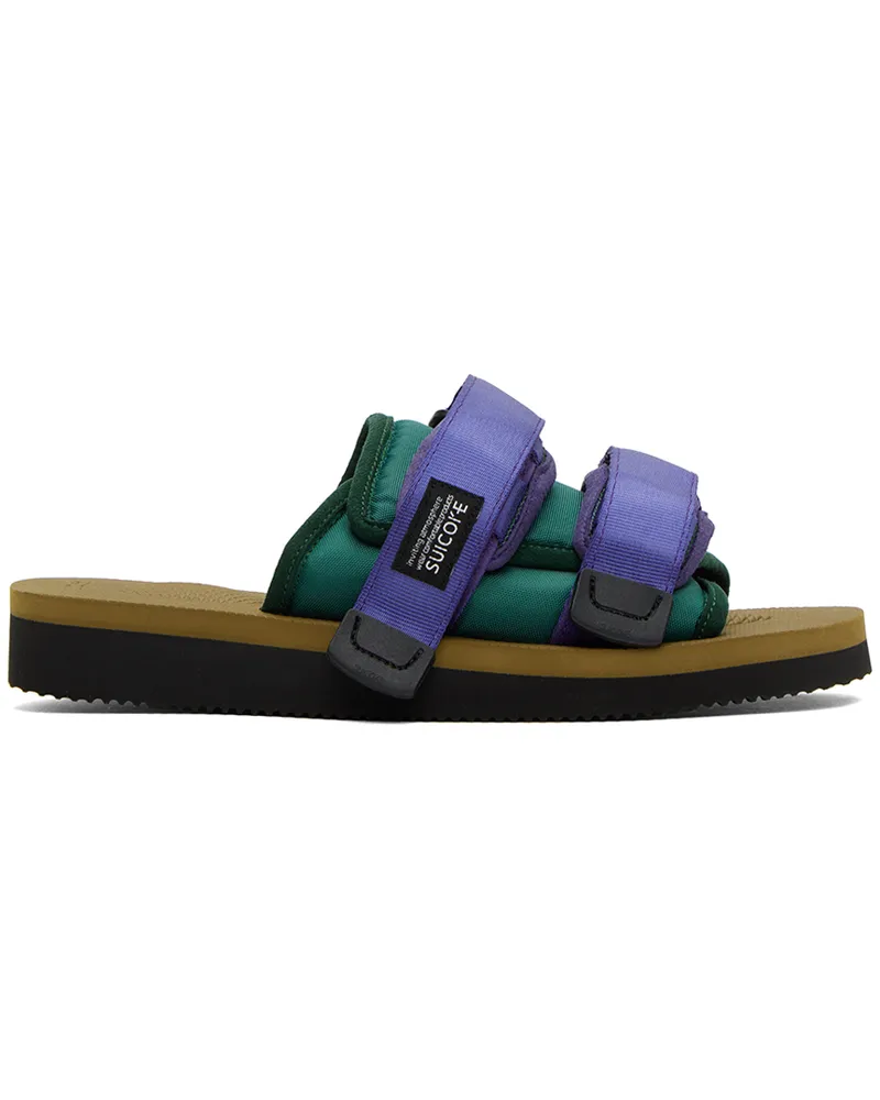 SUICOKE Purple & Green MOTO-Cab Sandals Purple
