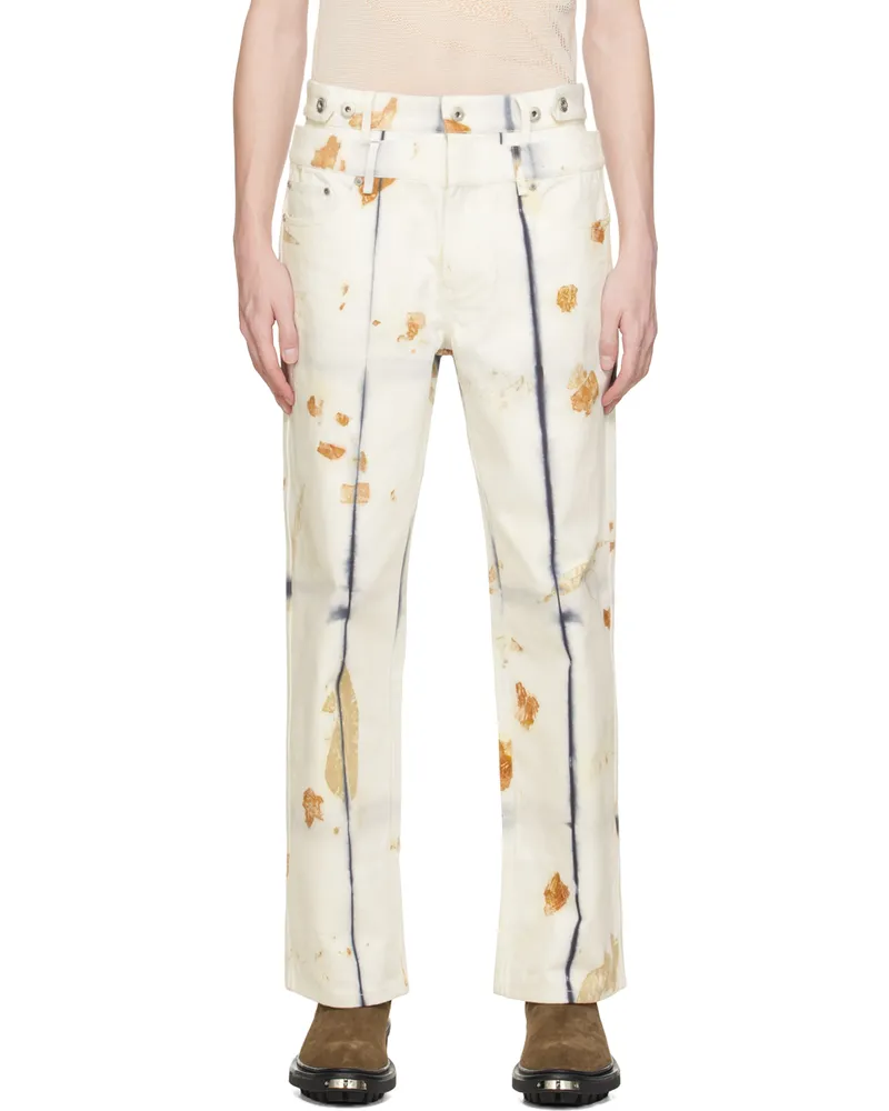 Feng Chen Wang White Plant-Dyed Jeans Black