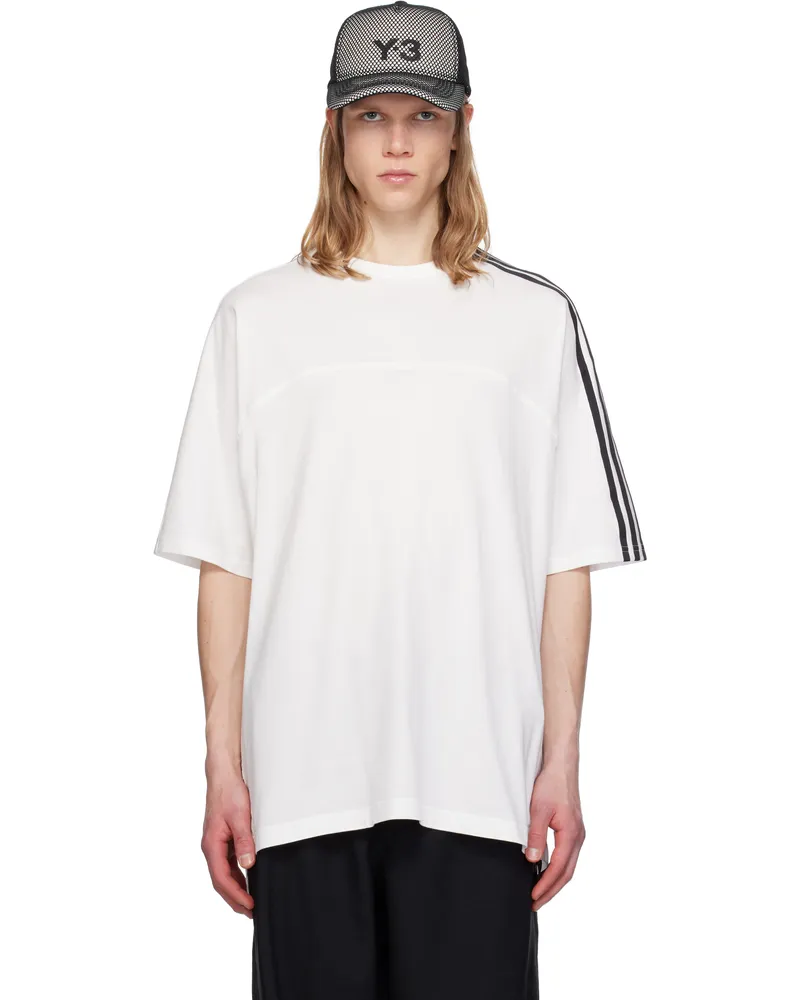 Y-3 White 3-Stripes Short Sleeve T-shirt White