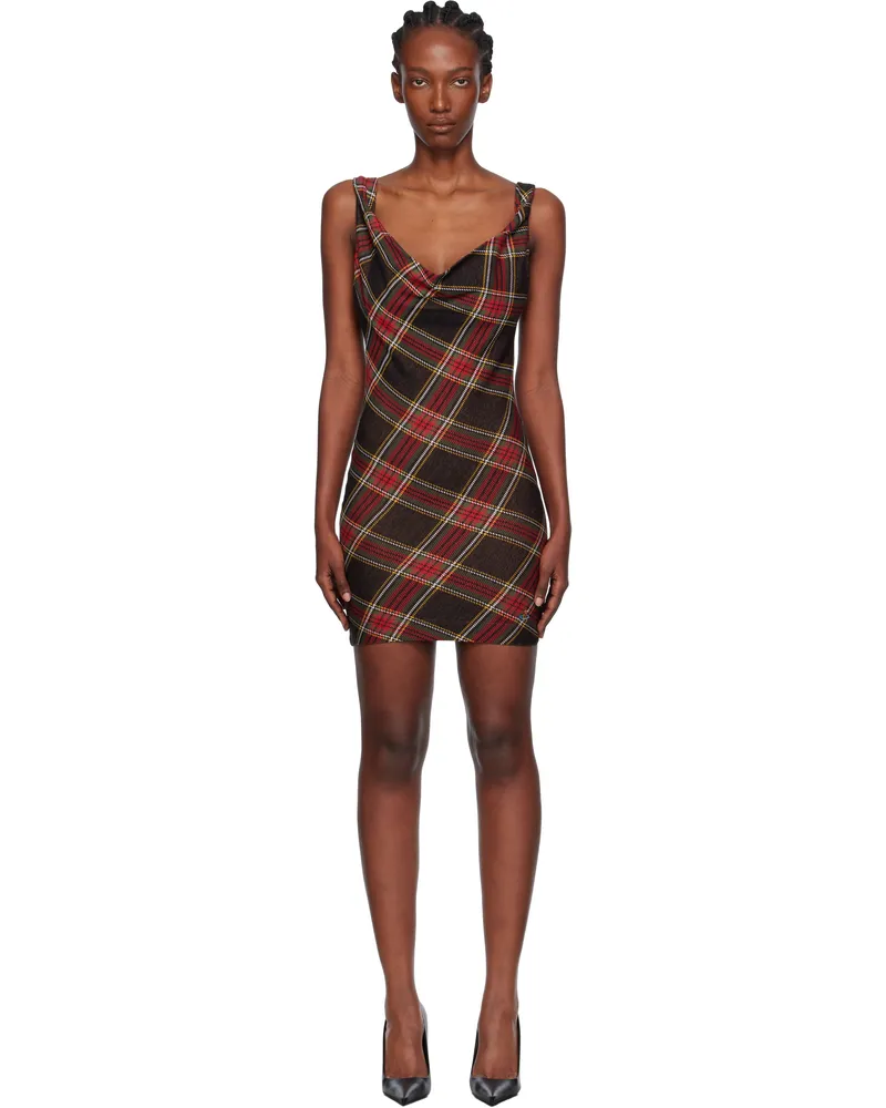 Vivienne Westwood Red & Green Anna Pencil Minidress N204