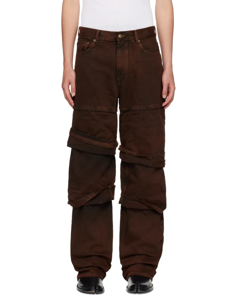 Y/PROJECT Brown Multi Cuff Jeans Brown
