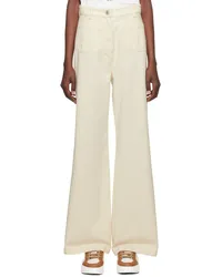 Max Mara Off-White Wide Jeans White