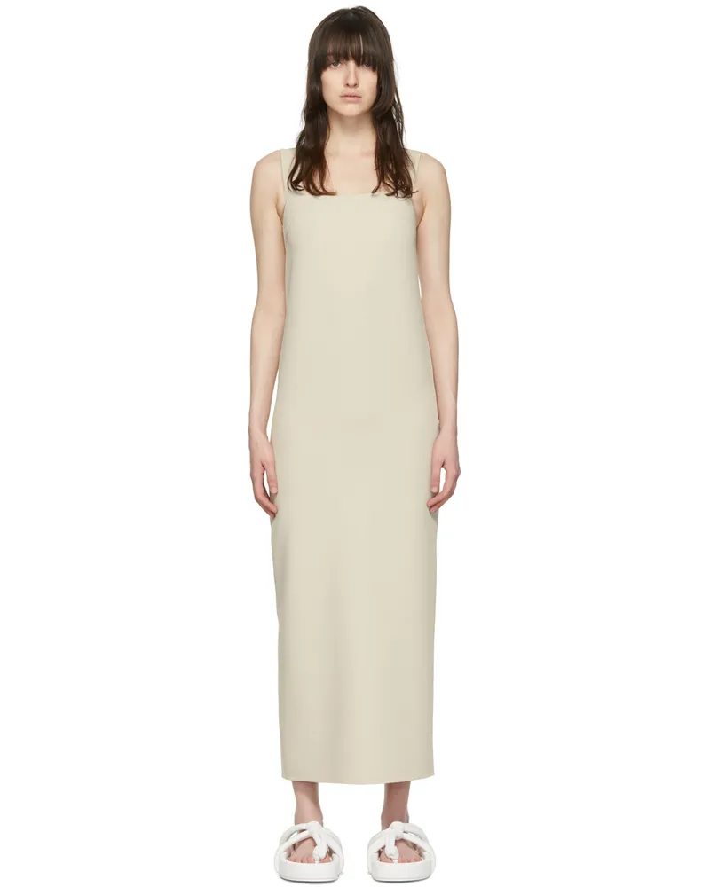 Arch The Beige Polyester Maxi Dress Beige