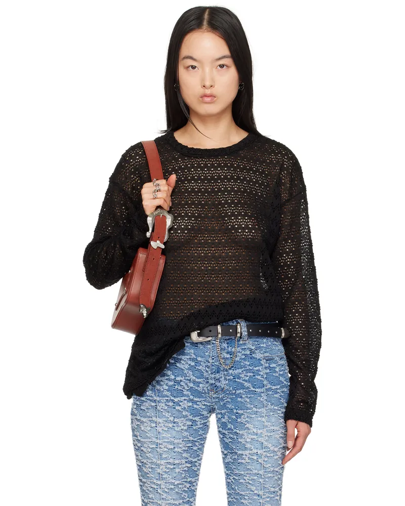 Andersson Bell Black Flower Garden Sweater Black