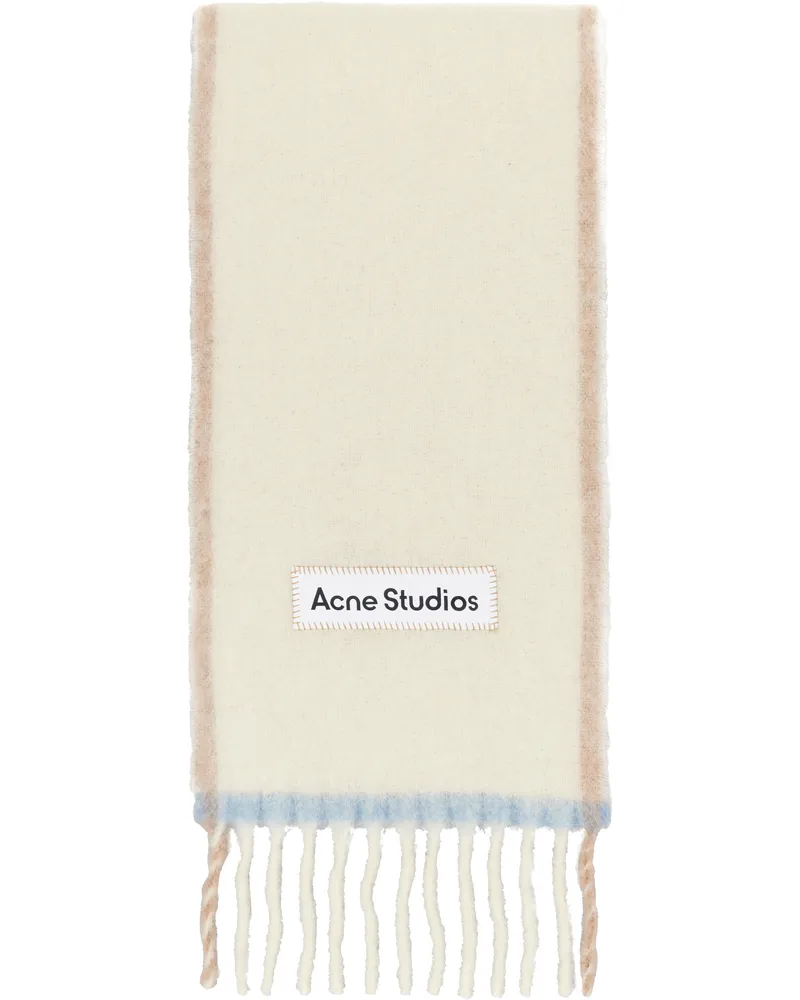 Acne Studios Off-White Wool Mohair Narrow Scarf 100