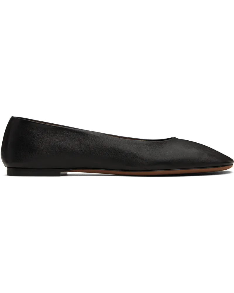 The Row Black Square Ballerina Flats Blk