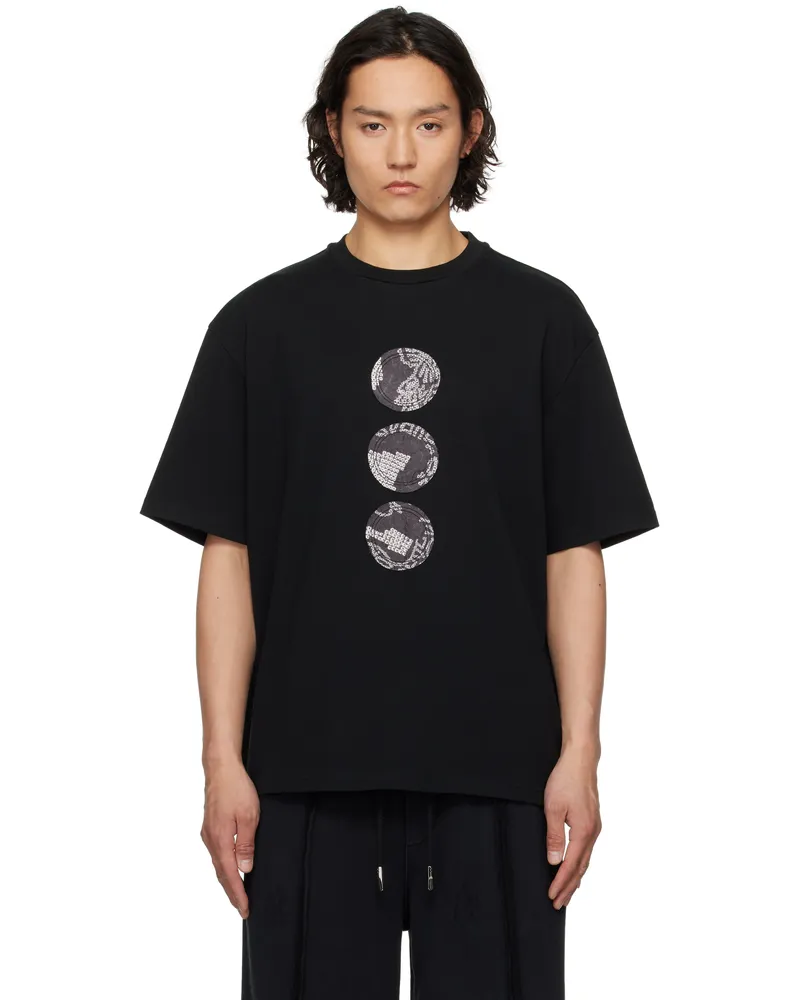 Feng Chen Wang Black Yu Zu Xie Patch T-shirt Black