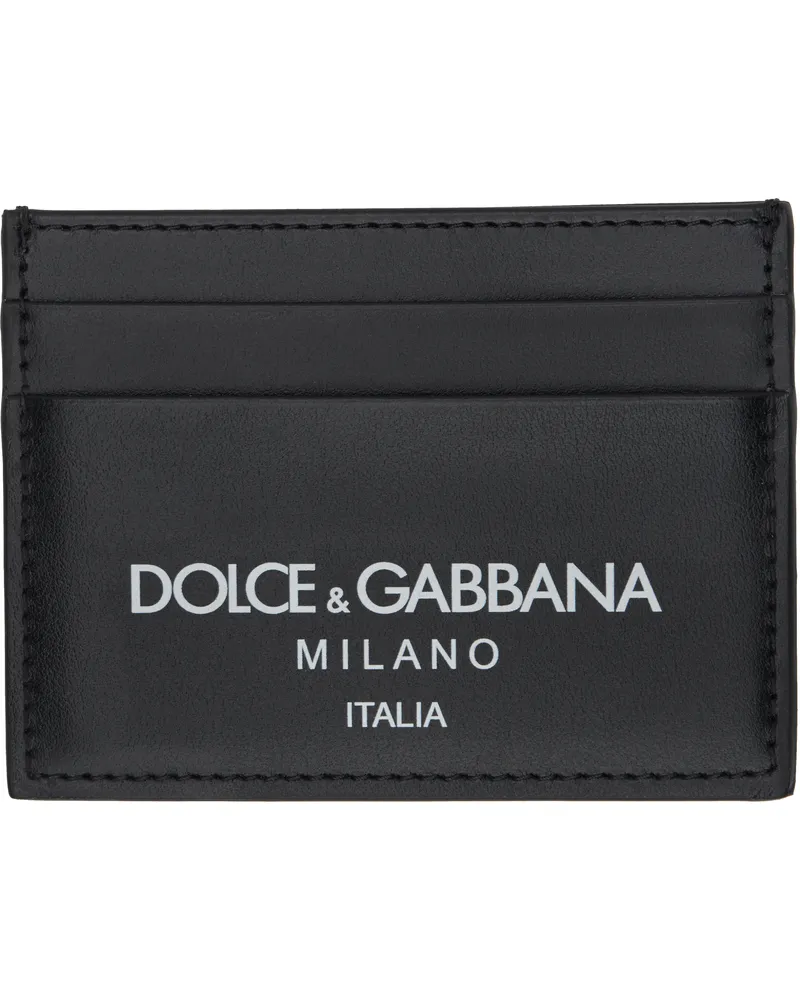 Dolce & Gabbana Black Calfskin Card Holder Dg