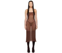 Brown Moire Maxi Dress