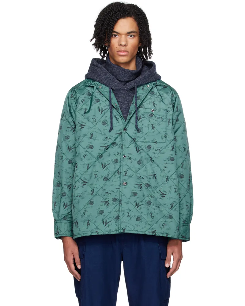 Beams Plus Green Quilted Jacket Emerald