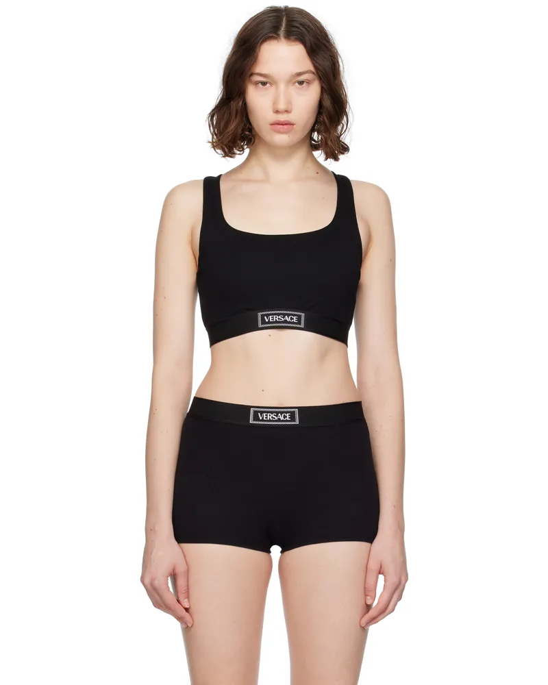 Versace Black 'Versace' 90s Elastic Bra 1b000-black