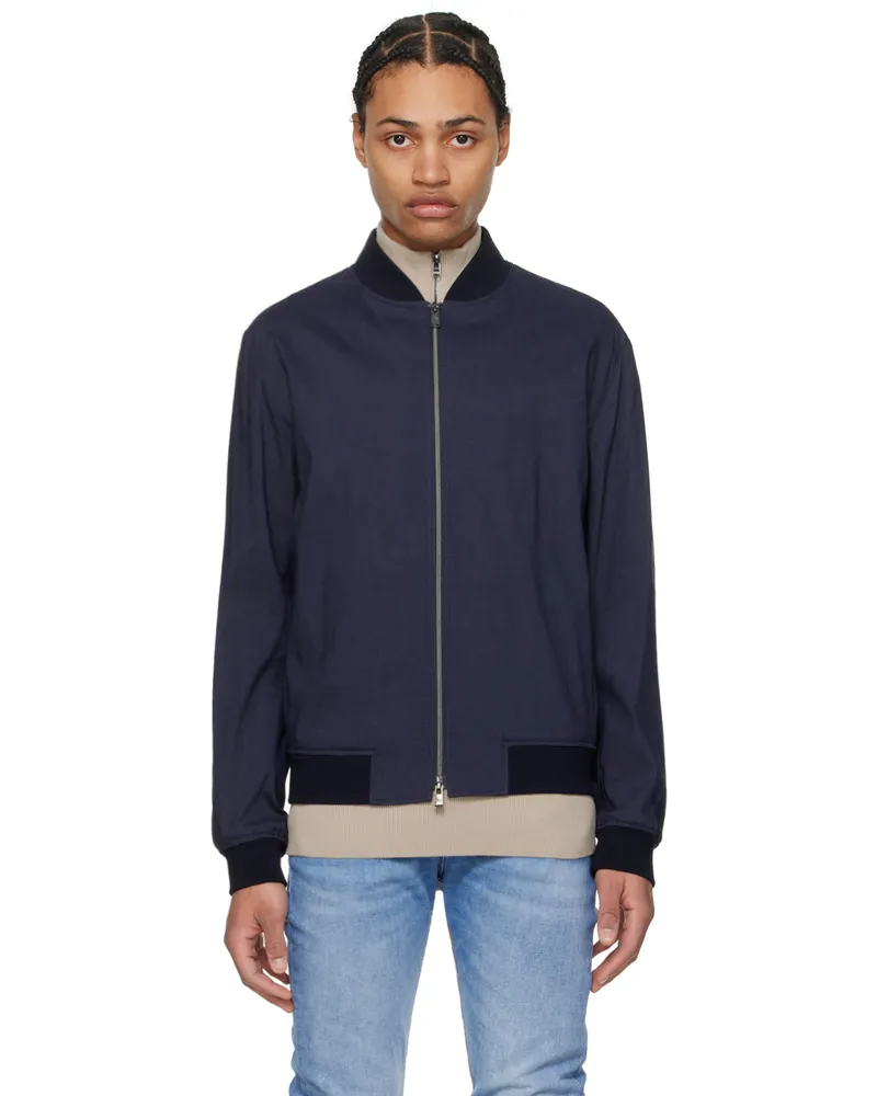 HUGO BOSS Navy Slim-Fit Bomber Jacket 404-dark