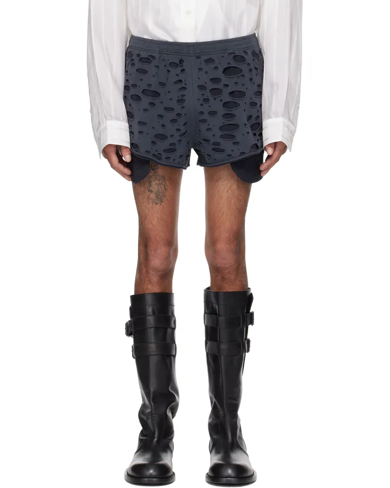 Acne Studios Black Distressed Shorts Bm0
