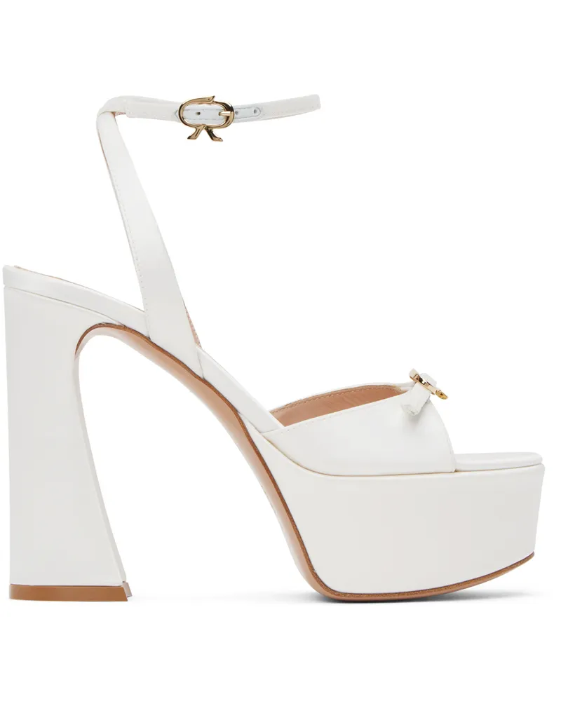 Gianvito Rossi White Maddy Heeled Sandals White