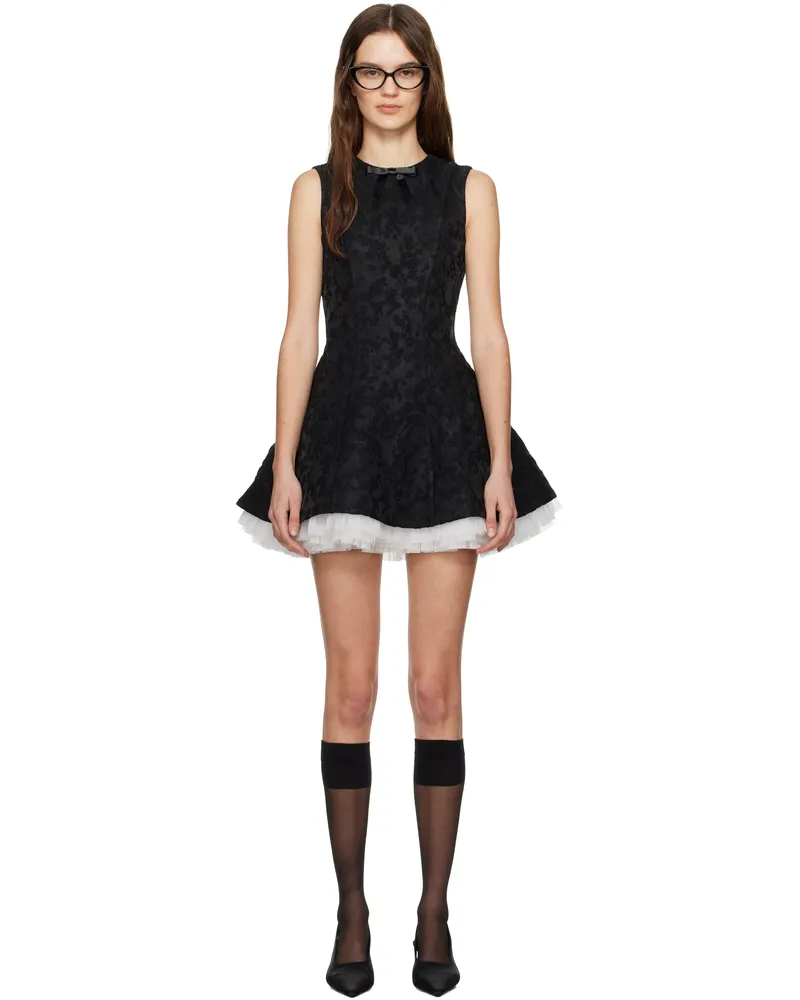 SHUSHU/TONG Black Puffy Sleeveless Minidress Ba100