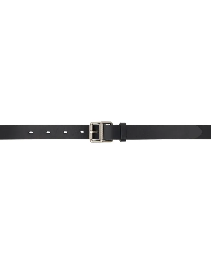 AFTER PRAY Black Essential Layered Buckle Belt Black