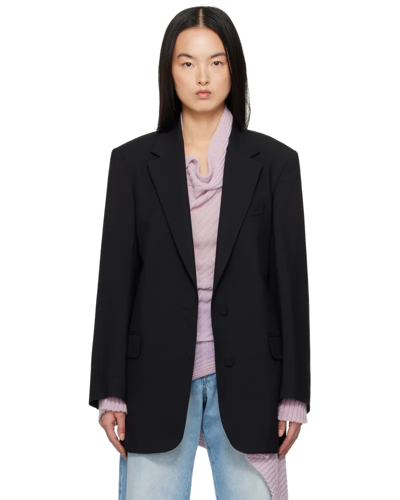 Dries van Noten Black Wool & Mohair Blazer 900