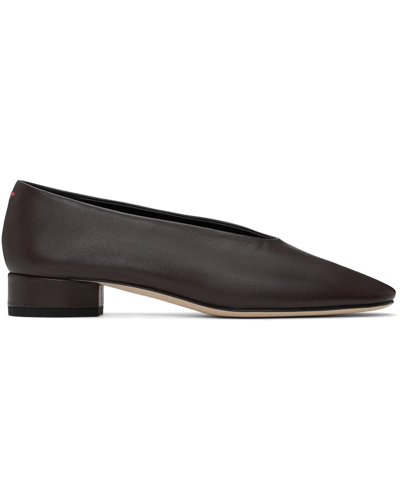 aeyde Brown Delia Leather Ballerina Flats Moka