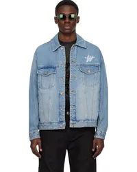 WE 11 DONE Blue Faded Denim Jacket Blue