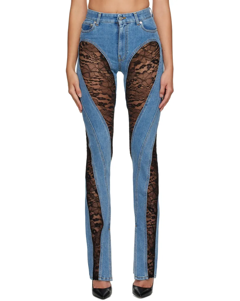 Thierry Mugler Blue Lace Jeans 3074