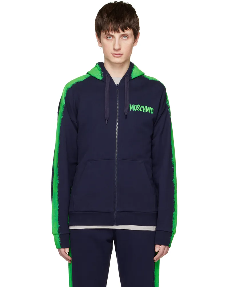 Moschino Navy Paint Hoodie A3290