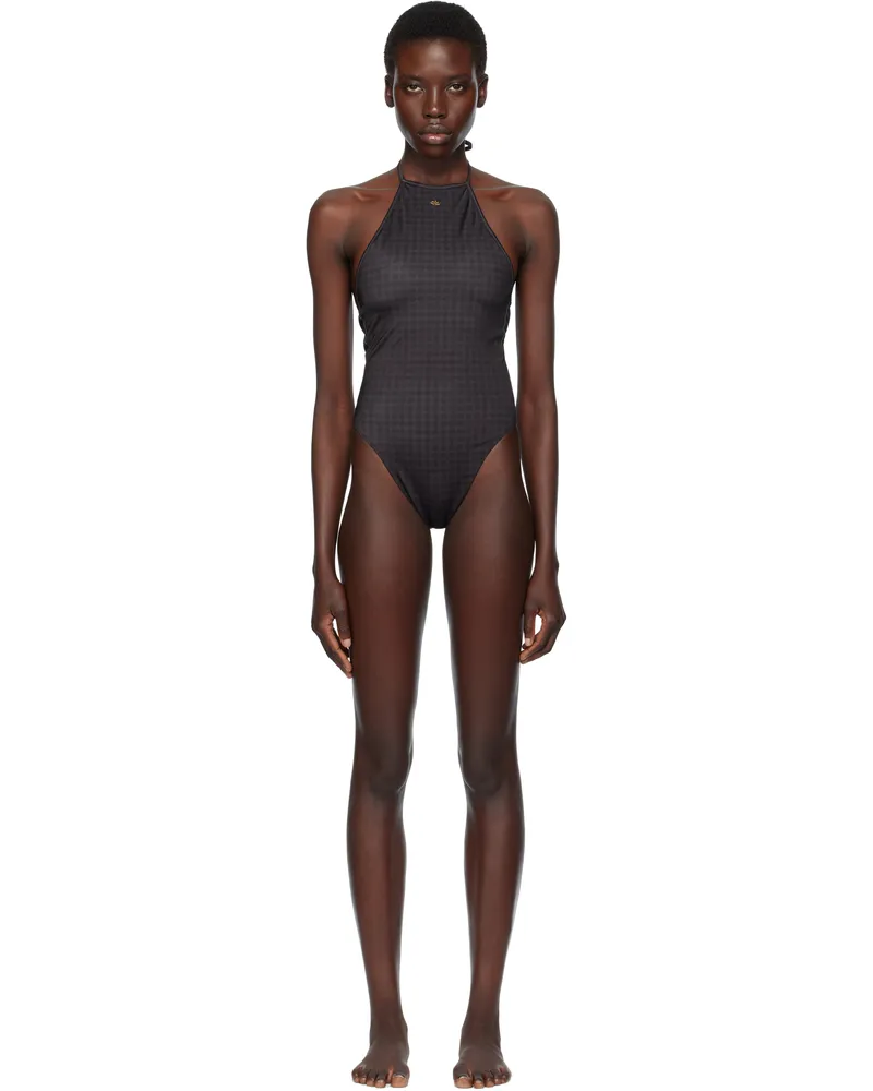 Amiri Black MA Quad One Piece Swimsuit Black