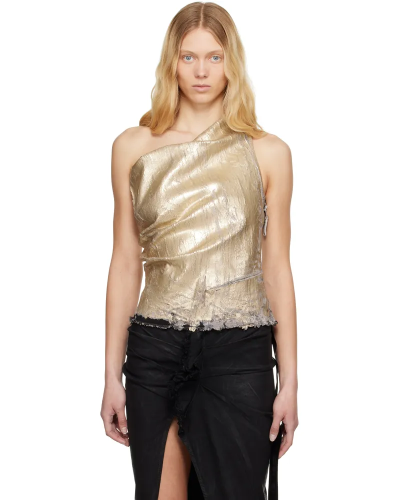 DRKSHDW by Rick Owens Gold Hollywood Athena Cropped Denim Top 02