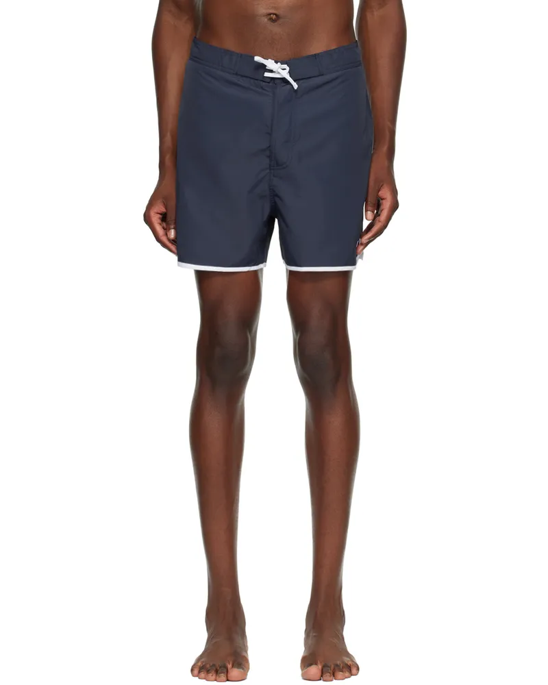 HUGO BOSS Navy Embroidered Logo Swim Shorts Navy
