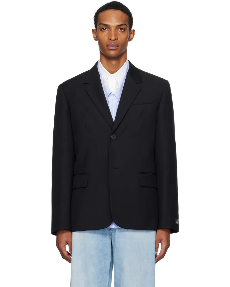 WE 11 DONE Black Button Blazer Black