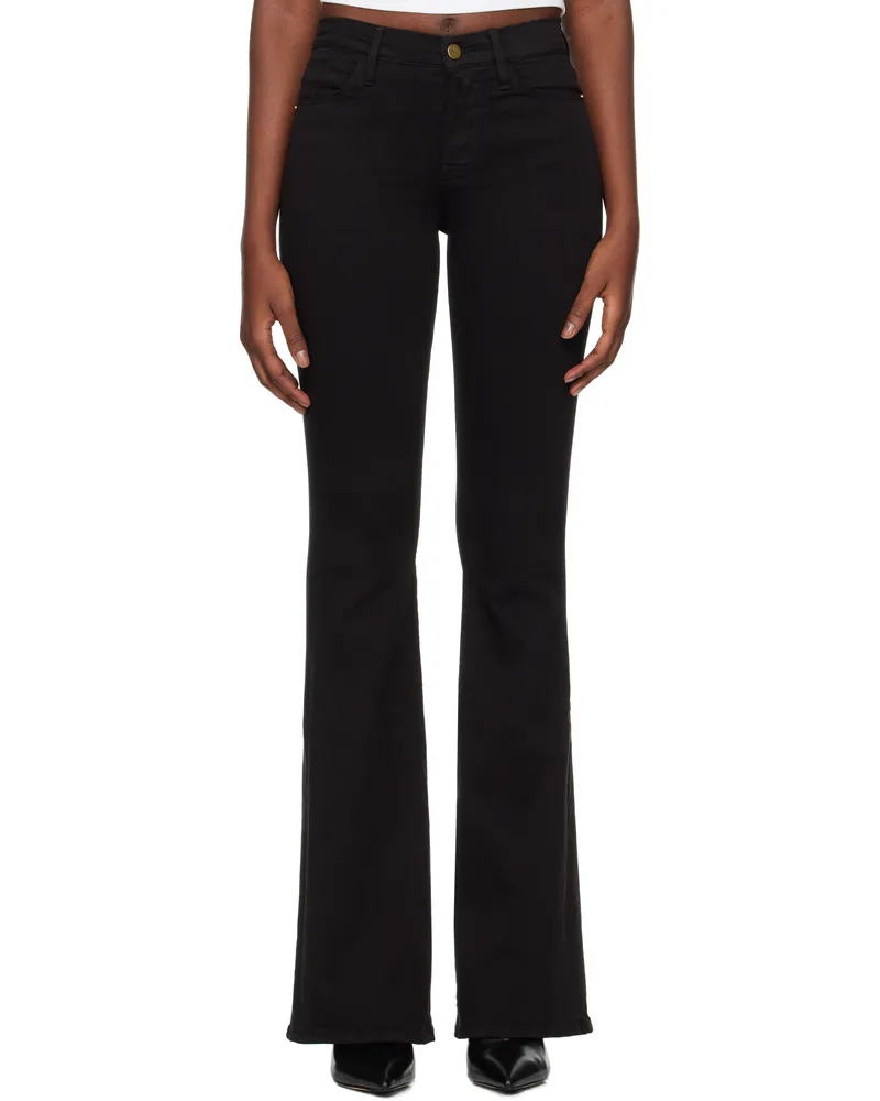 Frame Denim Black 'Le High Flare' Jeans Flmn