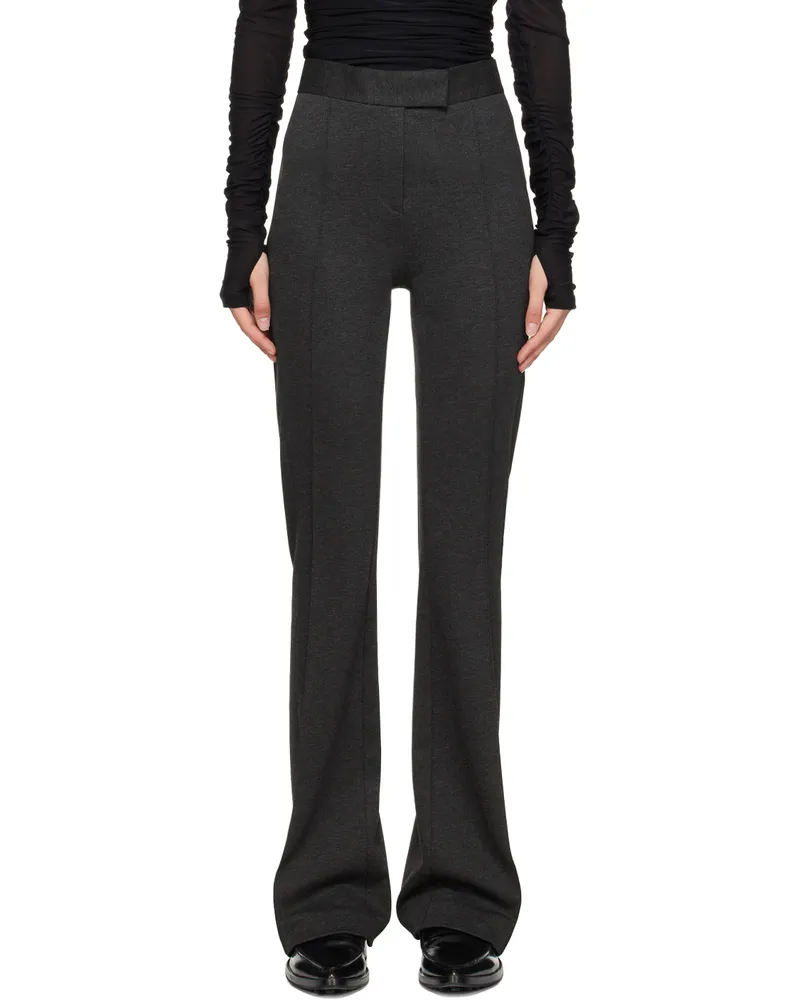 Helmut Lang Gray Flared Trousers Charcoal