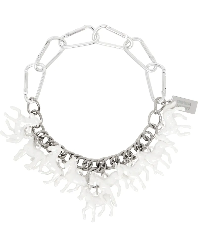 CHOPOVA LOWENA Silver Horse Girl Necklace Multi