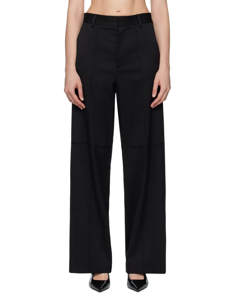 Maison Margiela Black Tailoring Wool Trousers 900