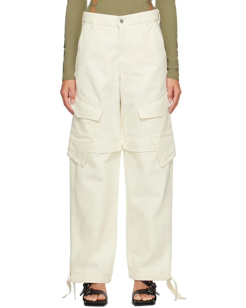 Dion Lee White Parachute Jeans Natural