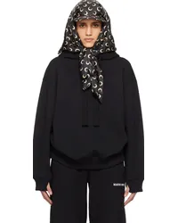 Marine Serre Black Embroidered Hoodie Bkblack