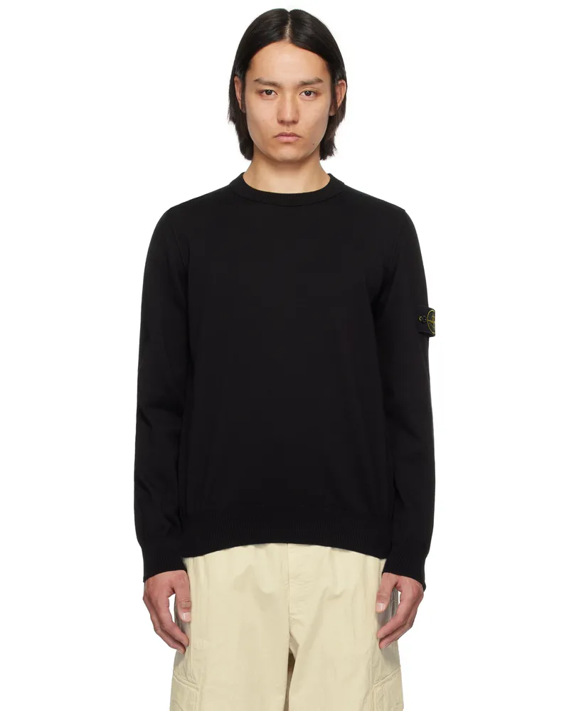 Stone Island Black Soft Organic Cotton Sweater V0029