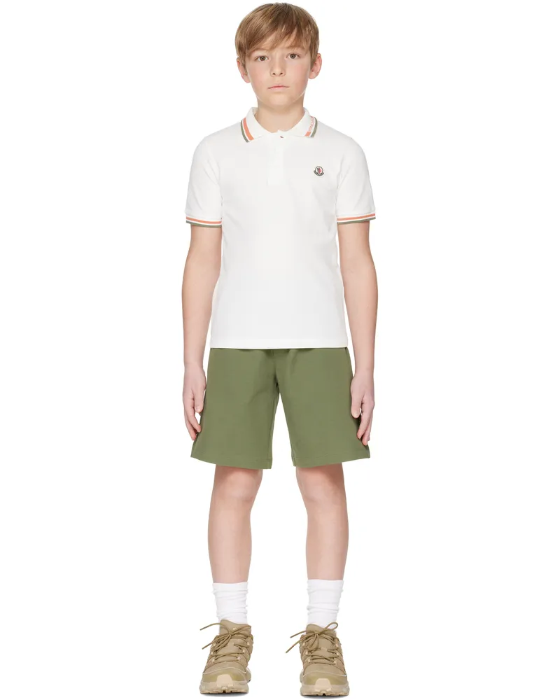Moncler Big Kids White & Khaki Polo & Shorts Set F08