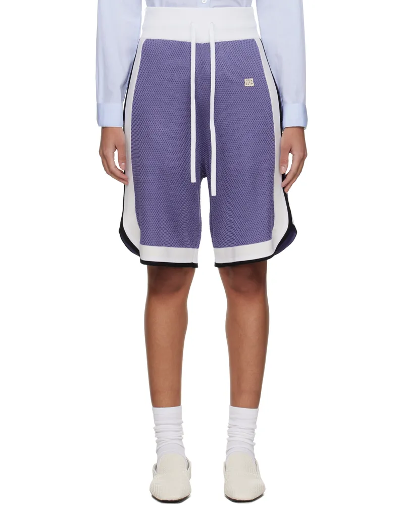 Wales Bonner Purple Rio Shorts Blue