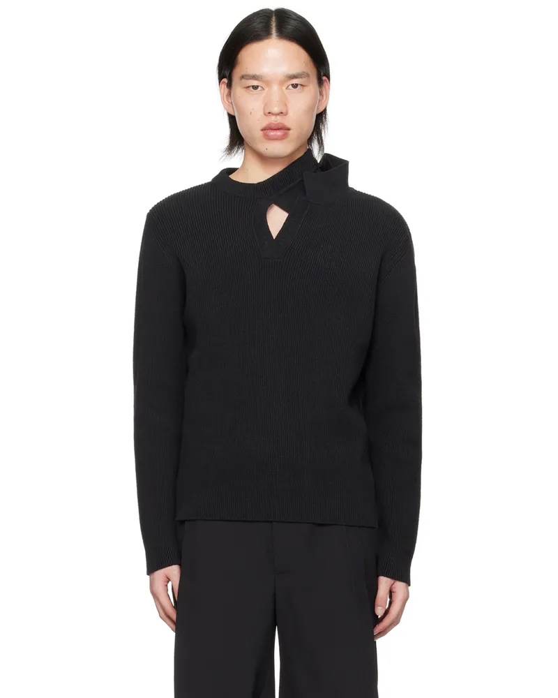 Y/PROJECT Black Cutout Sweater Evergreen