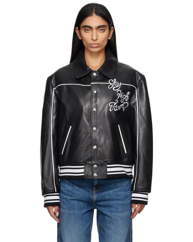 Sky High Farm Workwear Black 'Sky High Entertainment' Leather Jacket 1