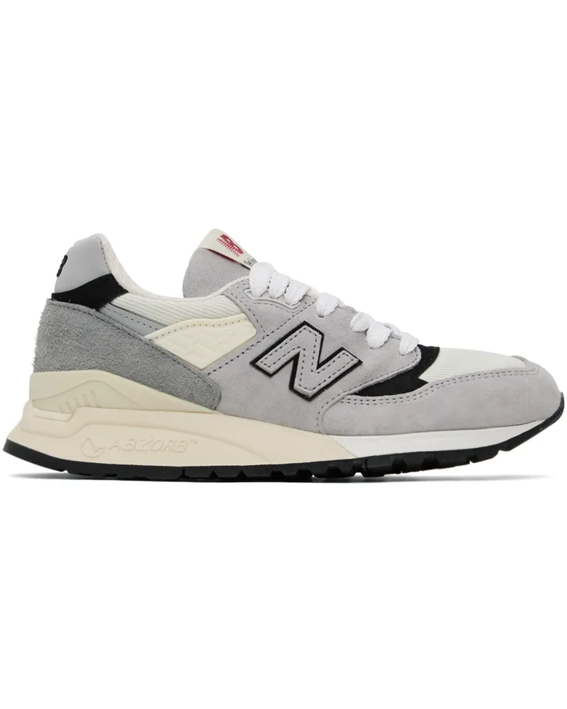New Balance Gray & Beige Made In USA 998 Sneakers Grey