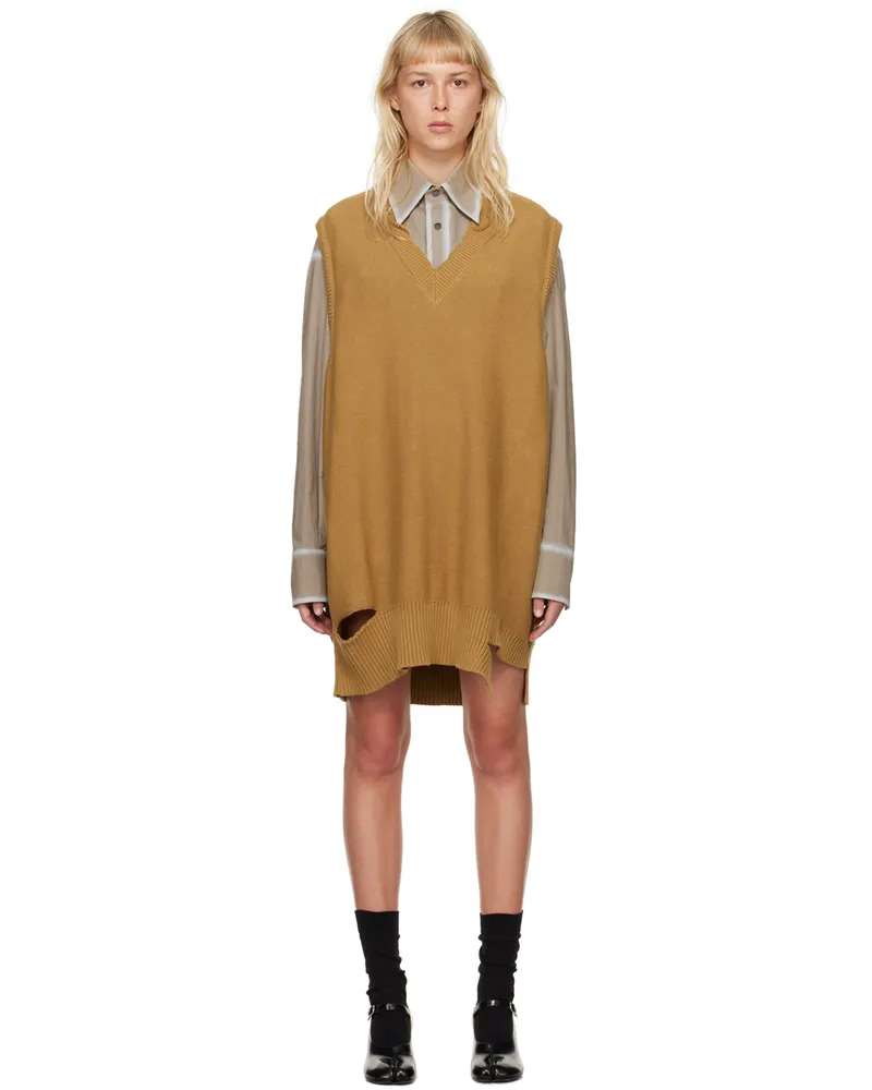 Maison Margiela Tan Ripped Minidress 155
