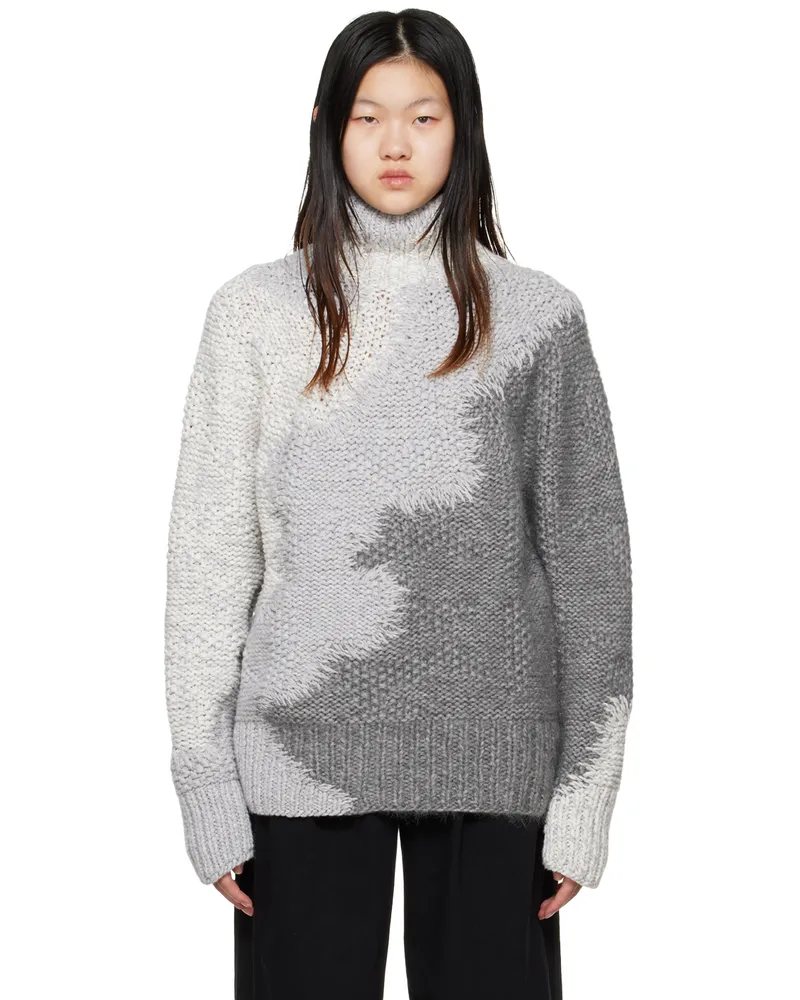Ermenegildo Zegna Gray Paneled Turtleneck 136