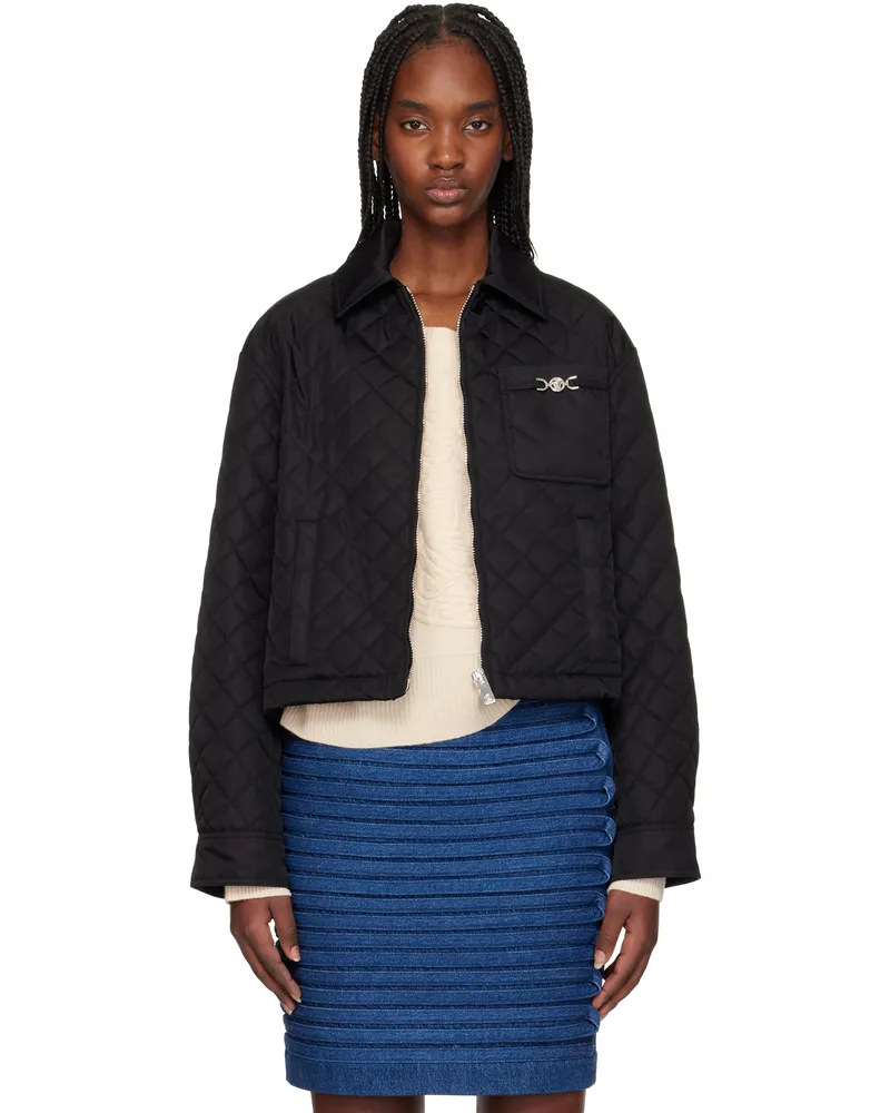 Versace Black Quilted Jacket 1b000-black